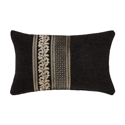 J. Queen New York Laurenza Black Boudoir Decorative Throw Pillow