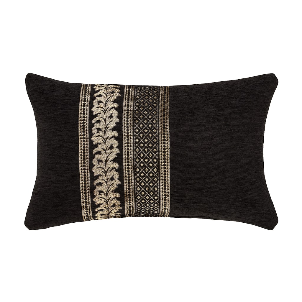 J. Queen New York Laurenza Black Boudoir Decorative Throw Pillow