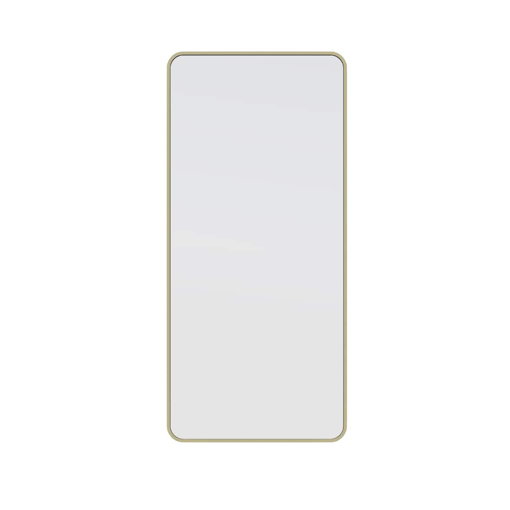 Glass Warehouse 48 in. H x 22 in. W Radius Corner Stainless Steel Framed Mirror