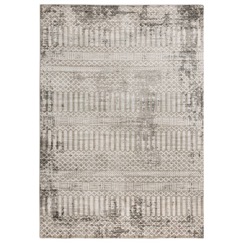Alora Decor Graystone Contemporary Natural Polyester Area Rug