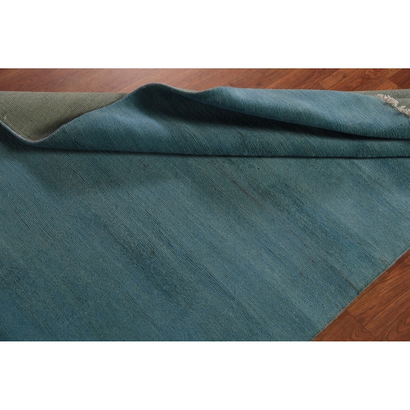 Light Blue Gabbeh Modern Rug Handmade Wool Carpet - 3'9" x 6'0"