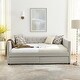 preview thumbnail 1 of 13, Beige Versatile Full Size Daybed with Storage Drawers and Button Armrest, Upholstered Daybed for Living Room Office Beige