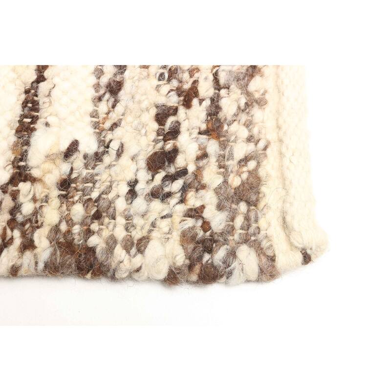 ECARPETGALLERY Braid weave Sienna Brown Wool Rug - 5'6 x 7'5