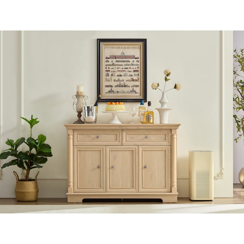 Farmhouse Wall Kitchen Storage Cabinet with 2 Drawers and Doors