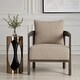 preview thumbnail 2 of 6, Solid Barrel Frame Accent Chair with Armrest - 29" - Brown