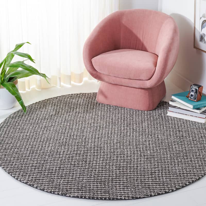 SAFAVIEH Handmade Soho Stojanka Modern Rug - 6' Round - Charcoal