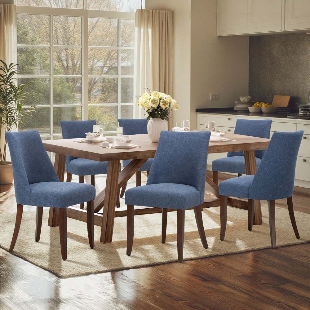 Contemporary Dining Chair Set of 2/4/6-Upholstered Backrest&Wood Frame