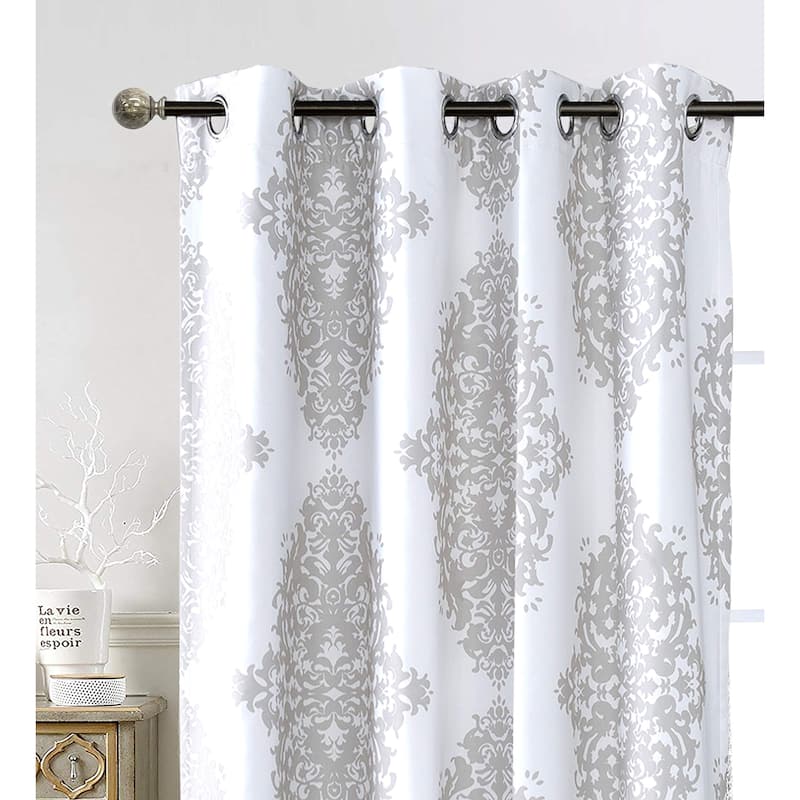 DriftAway Asher Medallion European Floral Blackout Lined Curtain 2 Panels