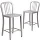 preview thumbnail 30 of 116, 2 Pack 24'' High Metal Indoor-Outdoor Counter Height Stool w/ Vertical Slat Back