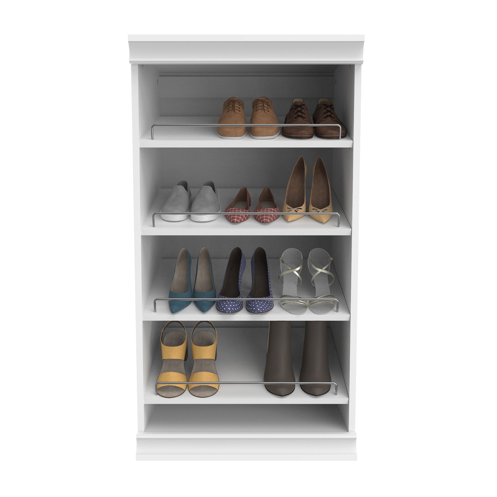 Small Shoe Rack, Narrow Stackable Shoe Shelf Organizer Closet (4