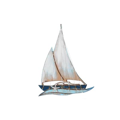 IH Casa Decor Polyresin Sail Boat Wall Decor