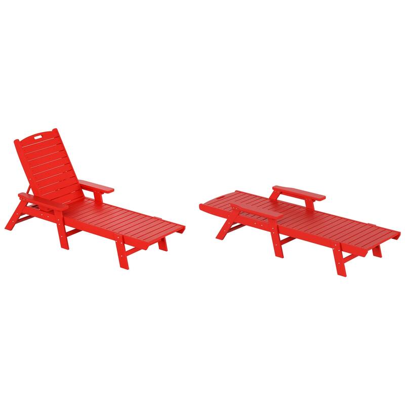 Laguna Hdpe All Weather Outdoor Patio Pool Reclining Chaise Lounge (Set Of 2)