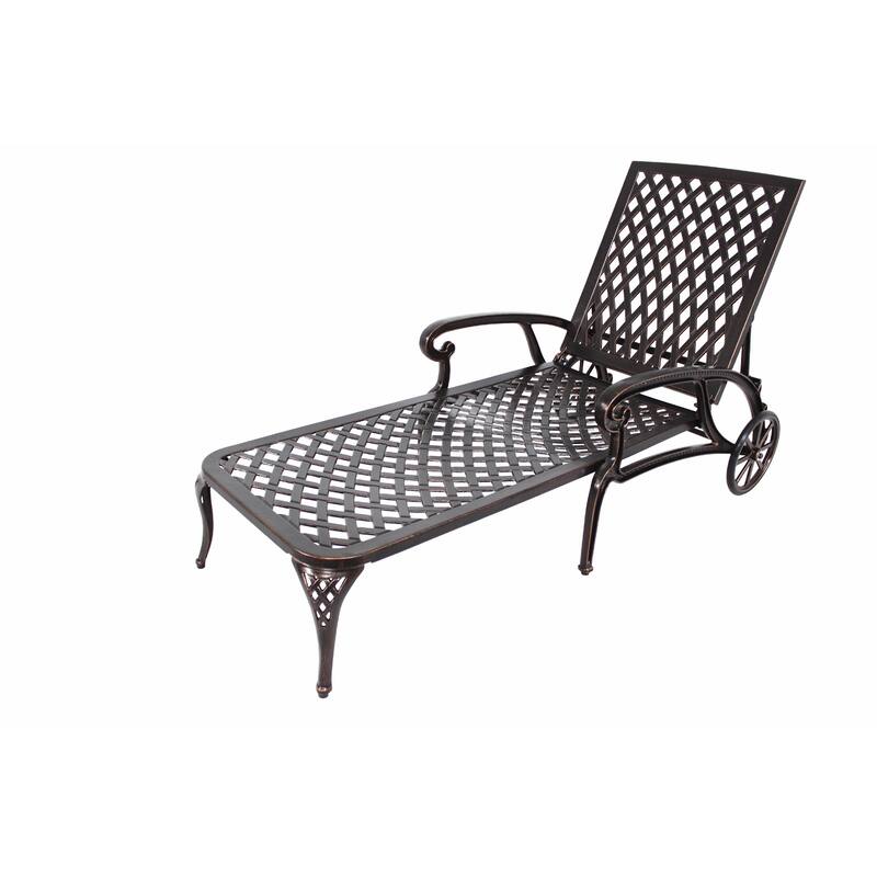Adjustable Poolside Chaise Lounge - Reclining, Rust-Resistant Aluminum - Brown