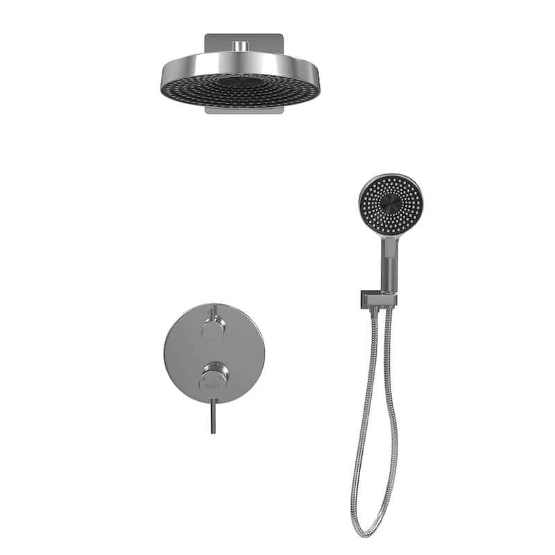 Olimpia 12-in Rain Showerhead Combo Shower System with Multi-function Handshower and Pressure Balanced Mixing Valve Chome