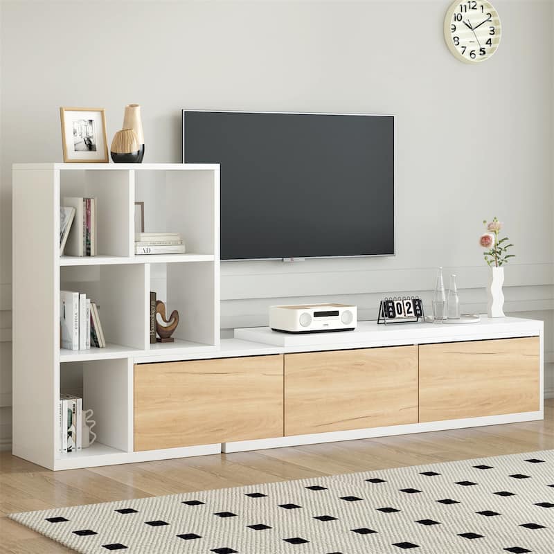 74.8''-126'' Extendable TV Stand for TVs up to 110'' - White