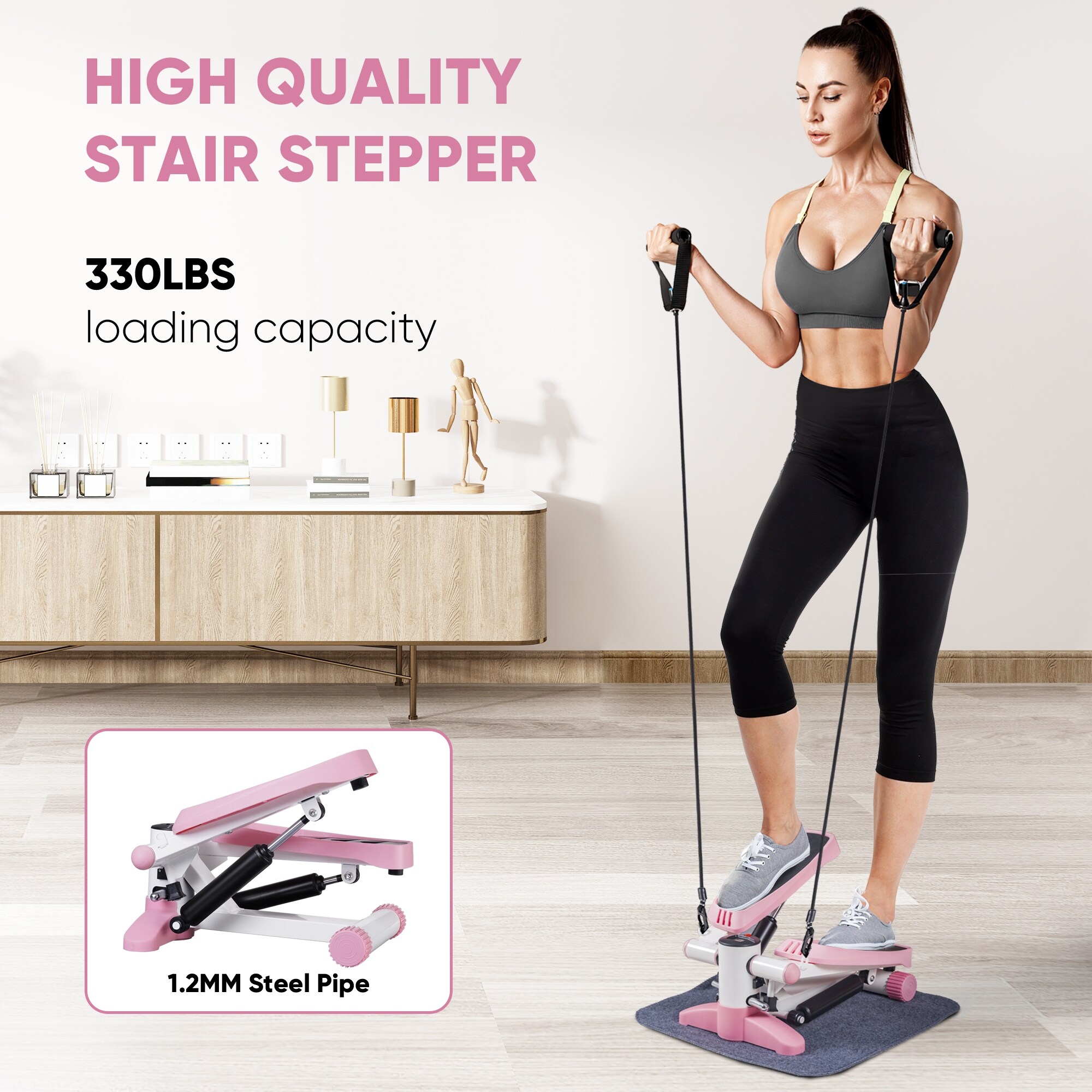 ZENOVA Mini Stair Stepper, Steppers for Exercise with Resistance Bands,  With 300 LBS Loading Capacity - Bed Bath & Beyond - 38336476