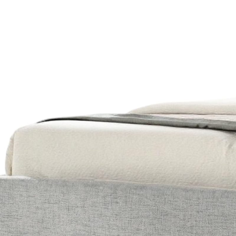 HomeRoots Brown and Gray Wood Upholstered King Bed Frame