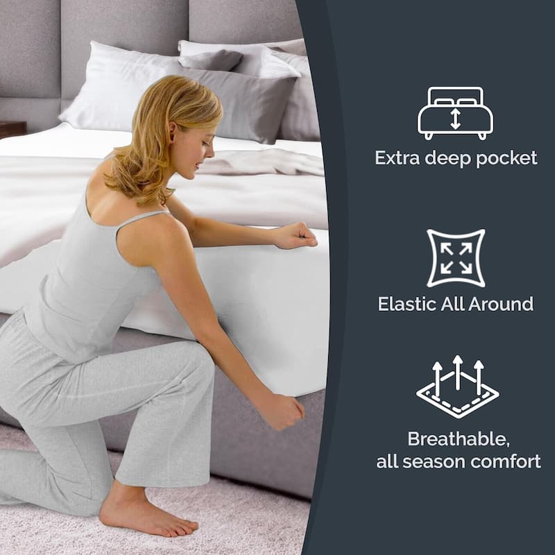 CGK Linens Microfiber Extra Deep Pocket 18" - 24" Inch Fitted Sheet