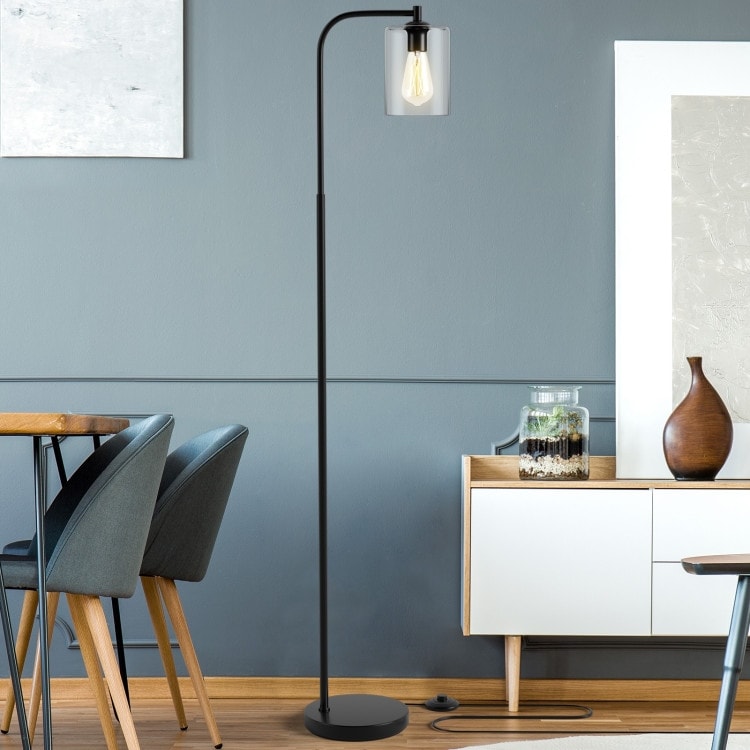 Industrial Floor Lamp with Modern Glass Shade for Home Decor 10 x 10 x 66 On Sale Bed Bath Beyond 33929076