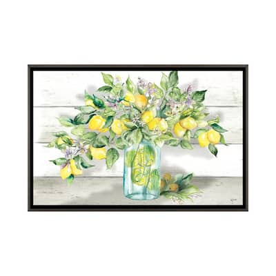iCanvas "Watercolor Lemons in Mason Jar Landscape" by Tre Sorelle Studios Framed