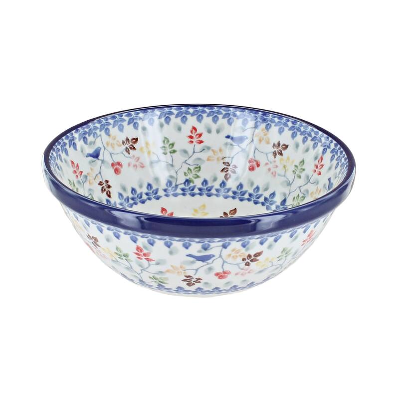 Blue Rose Polish Pottery Ceramika Artystyczna Cereal Bowl - Autumn Grove