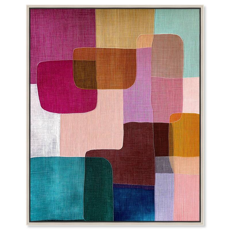 Color Block Cadence III Canvas by Art Remedy - Silver - 36" x 45"