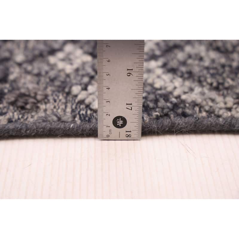 ECARPETGALLERY Hand-knotted Tangier Dark Grey Wool Rug - 5'4 x 7'7