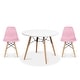preview thumbnail 19 of 25, Kids Table and Chair Set Modern Toddler Furniture with Round Table and Armless Chairs Eiffel Wooden Legs Dining or Playroom Use Pink