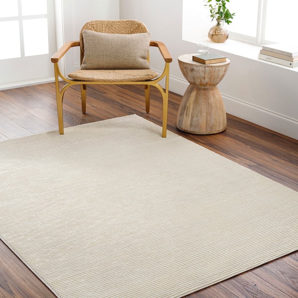 Livabliss Alder Machine Washable Solid Stripe Area Rug