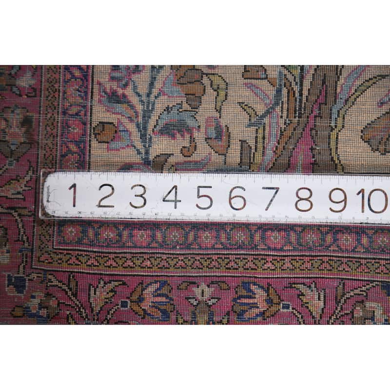 Hand Knotted Oriental Silk Carpet Traditional Floral Beige & Ivories Kashan Area Rug - 6' 10'' X 4' 4''