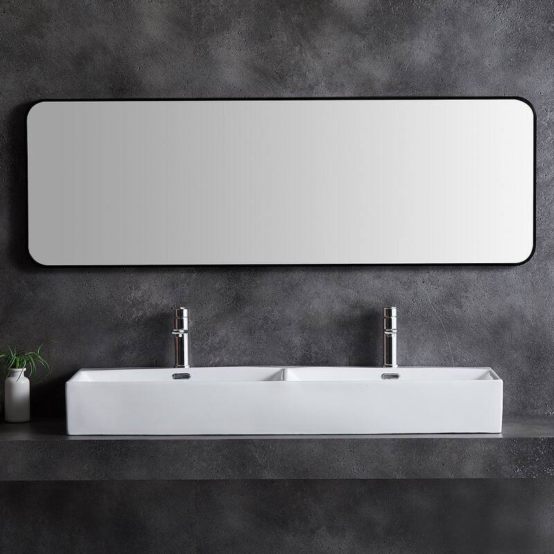 Eridanus 48" Double Basin Bathroom Vessel Trough Vanity Sink