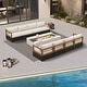 preview thumbnail 31 of 37, PURPLE LEAF GLFSF Outdoor sofas Black sofa with white seat for Yard Porch Deck Patio Conversation Sets 8seats/Open-End