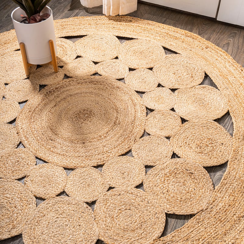JONATHAN Y Dahlia Round Natural Jute Boho Circle Area Rug