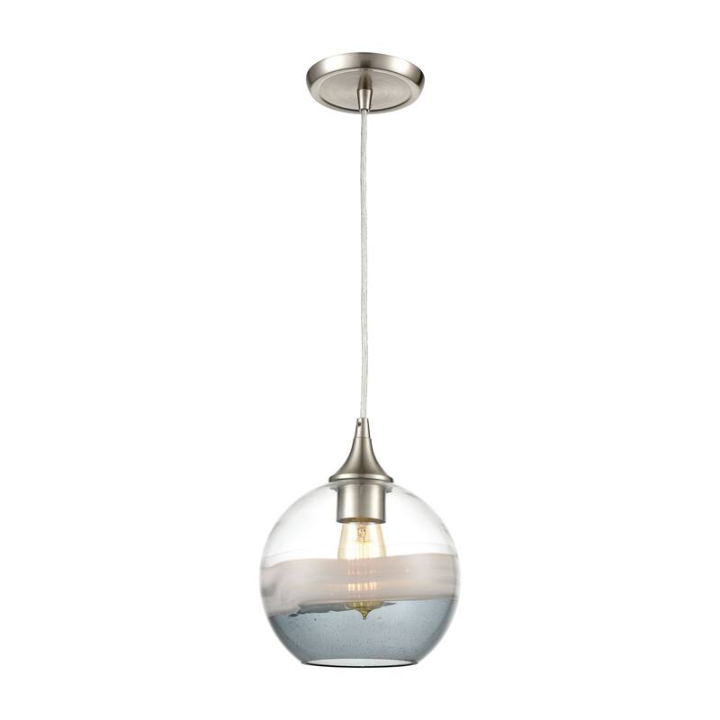 Sutter Creek 8-inch Wide 1-Light Pendant in Satin Nickel - 8in W x 8in D x 10in H - Satin Nickel