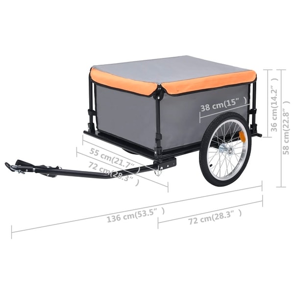 vidaXL Bike Trailer Gray and Orange 143.3 lb Bed Bath Beyond 34424136