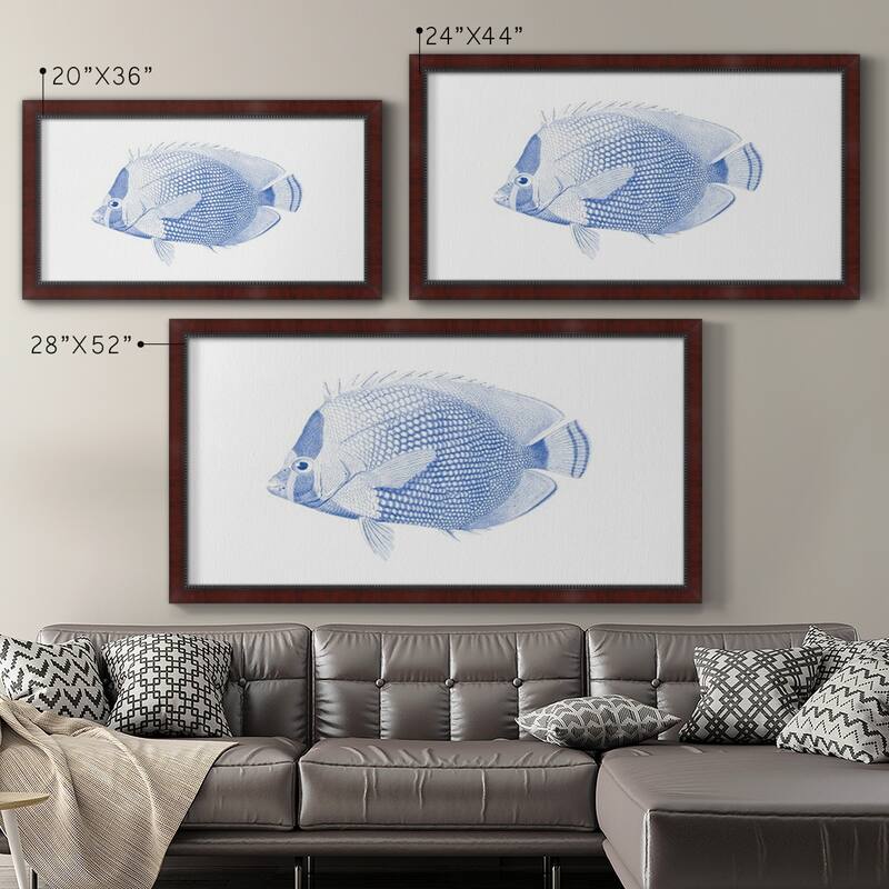 Blue & White Tropical Fish VI Premium Framed Canvas- Ready to Hang