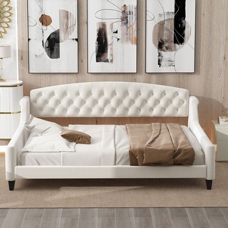 Full Size Luxury Tufted Button Upholstered Daybed, Modern Sofa Bed ...