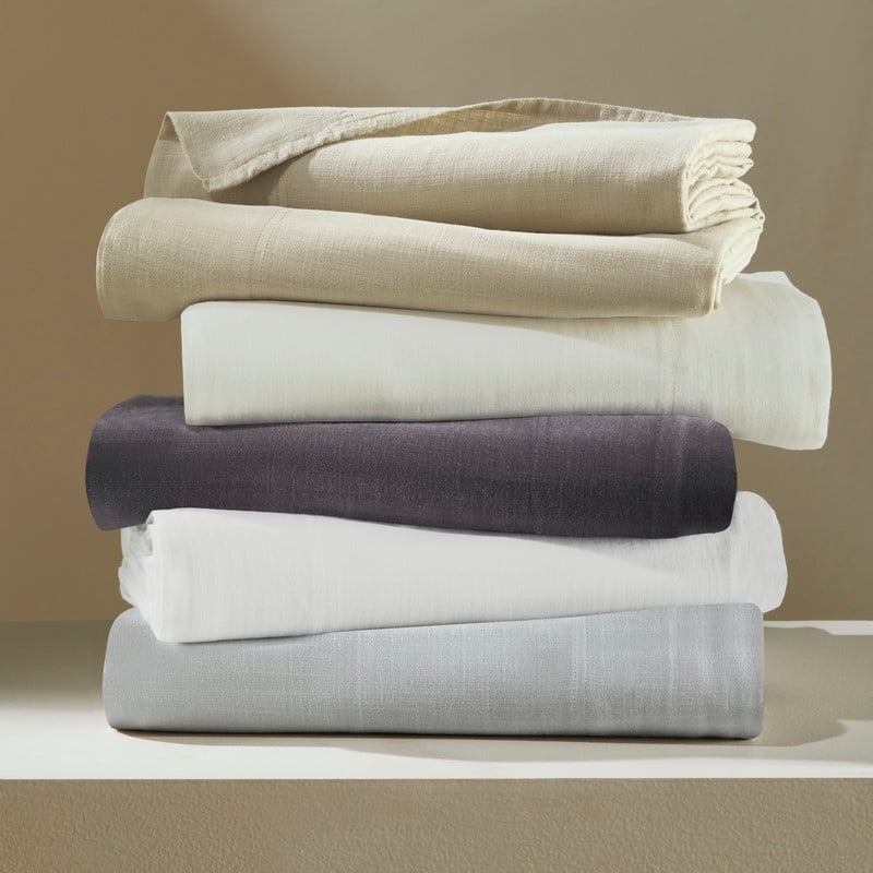 Superior Chloe 100% Cotton Percale Linen Texture Sheet Set