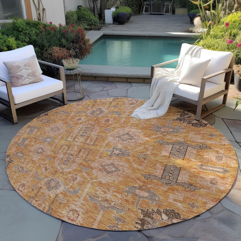 Machine Washable Indoor/ Outdoor Chantille Boho Traditional Rug