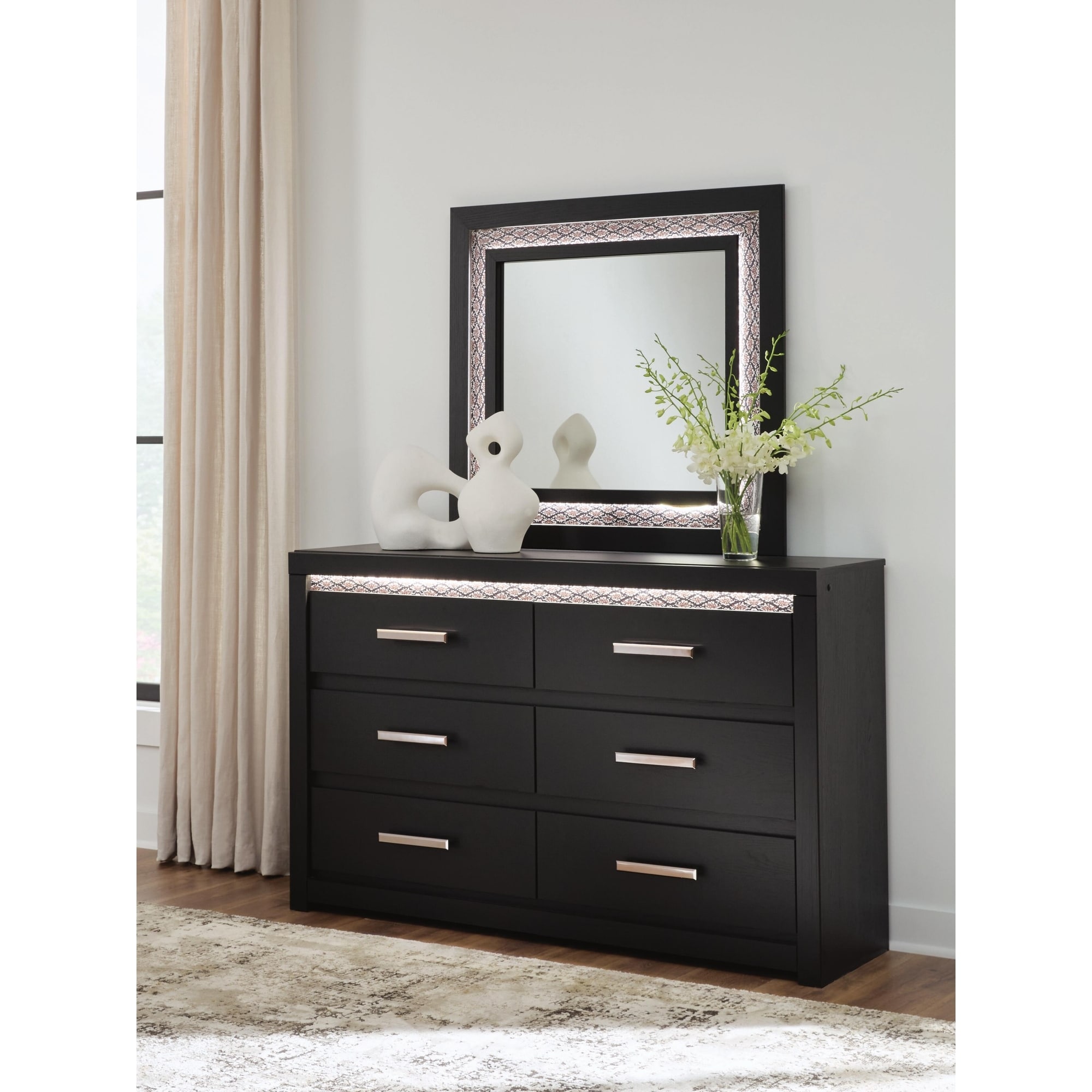 Signature Design by Ashley Shoralli Black Dresser and Mirror