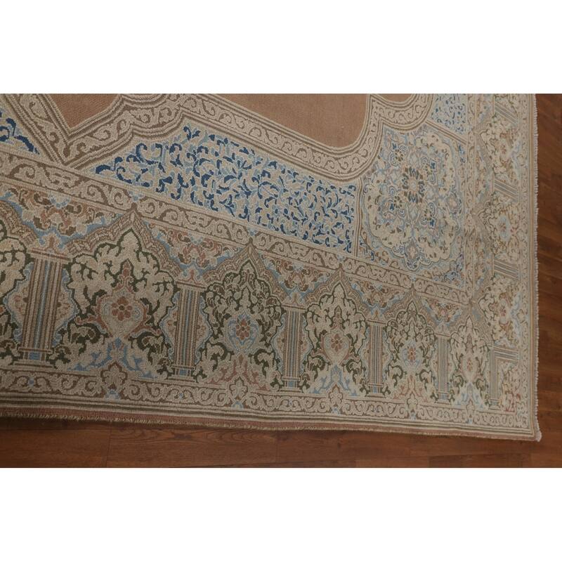 Kerman Persian Vintage Rug Hand-Knotted Wool Carpet - 9'9" x 12'9"