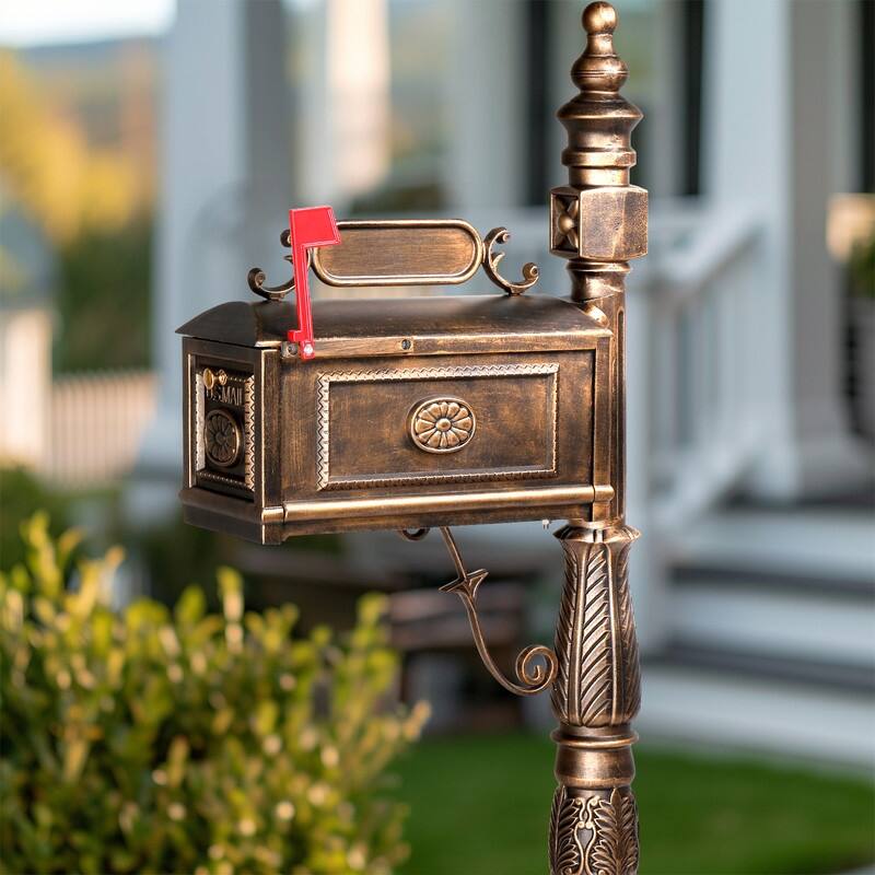 Bronze Post Mounted Mailbox
