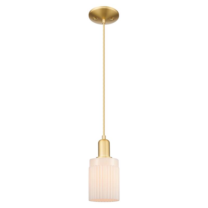 Innovations Lighting Endless Possibilities Arcadia - Hadley - 1 Light 5" Cord Hung Mini Pendant - Satin Gold/Matte White