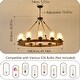 preview thumbnail 16 of 24, Rustic 6 Light Wagon Wheel Chandelier with Seeded Glass Shade