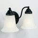 preview thumbnail 2 of 5, 2-light 12-inch Vanity Fixture w/ White Faux Alabaster Glass