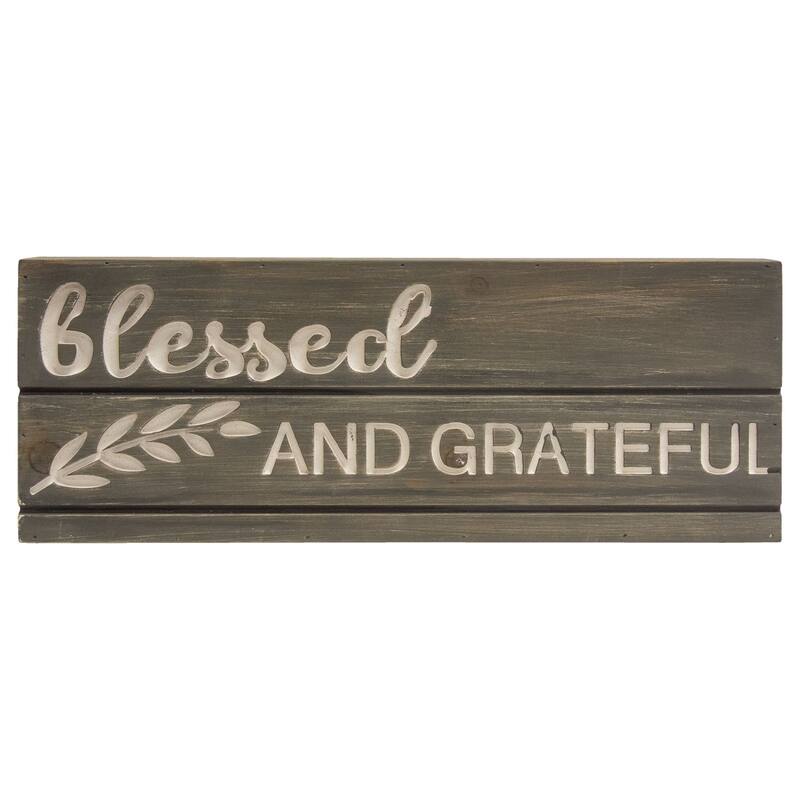 Blessed and Grateful Engraved Pallet Look Sign