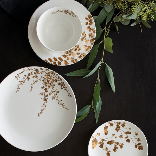 Vera Wang Jardin White 4-piece Fine Bone China Place Setting - Bed