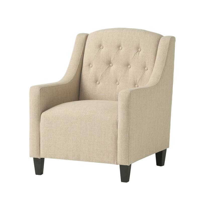 Modern 29.6" Upholstered Button Tufted Arm Chair with Ottoman Set for Living Room