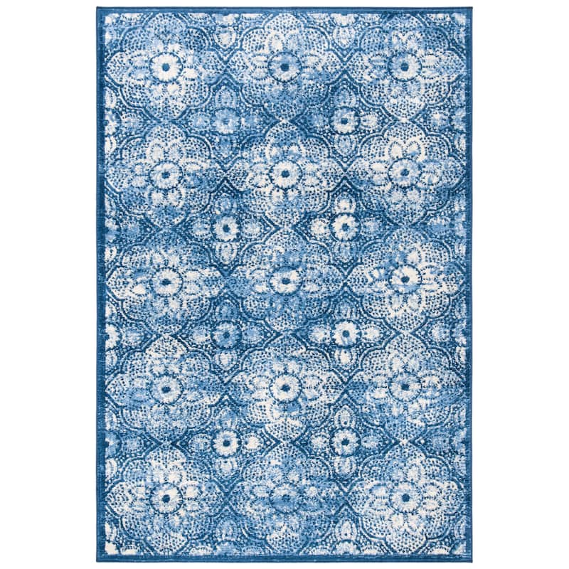 Martha Stewart by SAFAVIEH Faigel Traditional Rug - 2' x 4' - Navy/Creme
