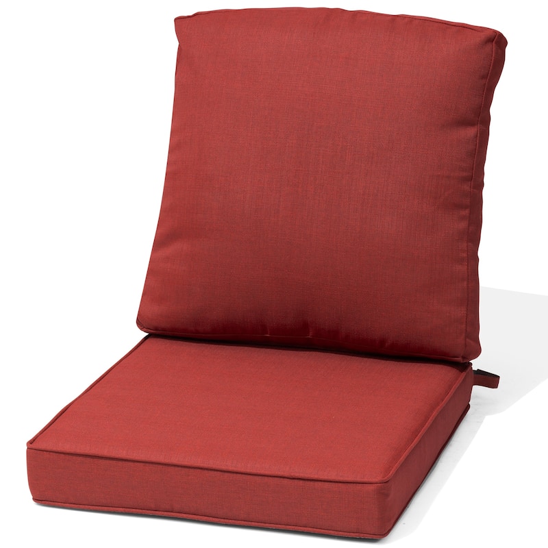 22 x 21 in Patio Premium fabric Outdoor Seat Cushions Set (Seat & Back) - 1PC - CHILI